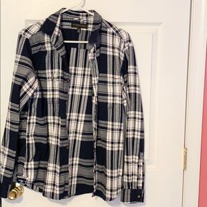 Blue and white flannel
